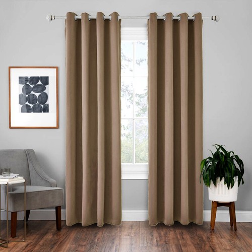 2 PCS New Blockout Curtains Thermal Blackout Curtains Fabric Pair Eyelet Bedroom - Bild 28 von 48