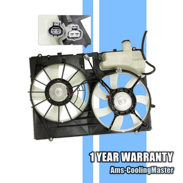 Radiator Dual Cooling Fan Assembly w/ Coolant Reservoir Tank for Toyota