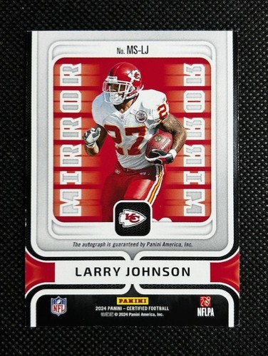 2024 Panini Certified Mirror PInk /75 Sp Ssp Larry Johnson Auto #MS-LJ KC Chiefs - Picture 2 of 2