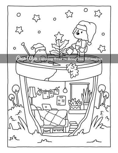 Cozy Spaces: Coloring Book for Adults and Teens Featuring Relaxing Familiar Corn - Picture 7 of 10