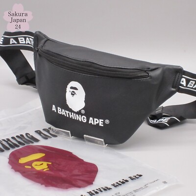BAPE A Bathing Ape Sling Bag Crossbody PVC Black 2019 Spring