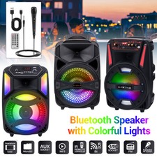 1000W Portable FM Bluetooth Speaker 8'' Subwoofer Heavy Bass Sound System Party