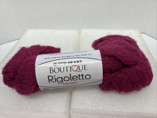 Red Heart Boutique Rigoletto Metallic Yarn Hot Pink Lot # 9983 - Picture 1 of 4