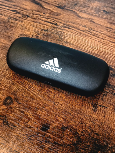 Adidas Glasses Hard Case Black Sports Made Italy Clicking Case Felt Lined - Picture 1 of 3