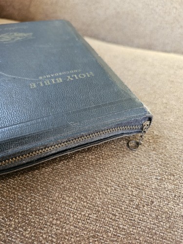 Holy Bible Zippered Cover Concordance Friendship Edition Leather Black Vintage - Bild 5 von 22