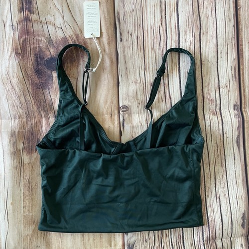 NWT Smoothez by Aerie Size XS Green Bralette Unpadded Longline Silky Adjustable - Picture 4 of 4