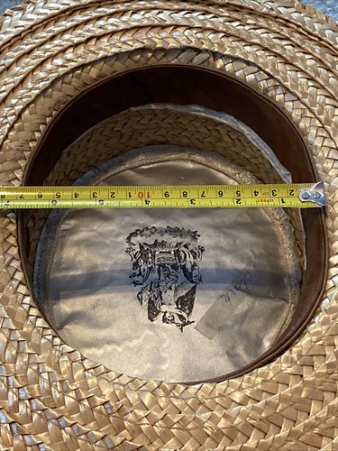 Vintage Early 1900’s Boater Skimmer Straw Hat With Ribbon Very Well Made - Picture 15 of 19
