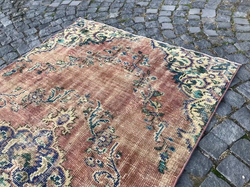 Turkish Antique rug Bohemian Area rug Oushak rug Vintage Rug Handmade Wool rug - Picture 7 of 10