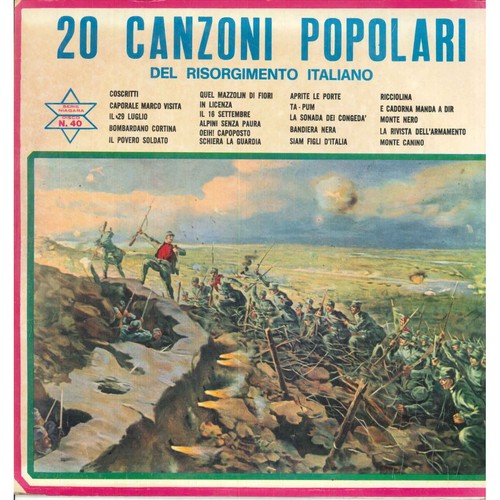 20 Canti Popolari Del Risorgimento Italiano Lp Dischi Fonola Niagara Nuovo - Picture 1 of 2