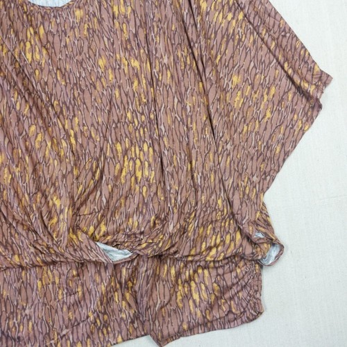 The Muses Lounge Top Womens 3X Brown Surplice Layered Stretch Batwing Sleeves - Picture 14 of 20