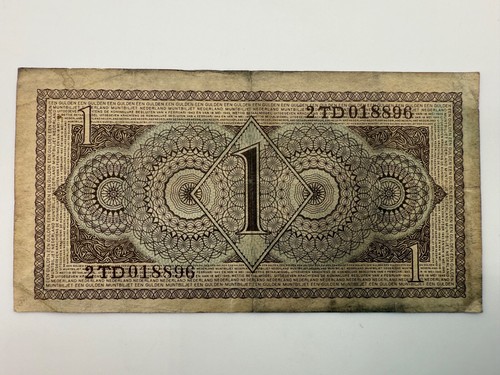 1949 Netherlands 1 Gulden Juliana Coin note P72 Banknote SPC523 - Picture 2 of 2