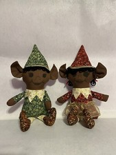 Christmas Plush Boy/Girl Elf Set - Pocket On Each Doll
