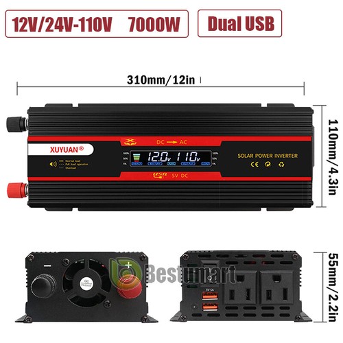 Convertidor 7000W De DC 12V A 110V 220V AC Con USB Carro Auto Inversor Corriente - Picture 24 of 156