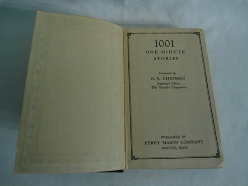 Book 1001 One Minute Stories ~ H.S. Chapmam 1927 ~Perry Mason Co. - Picture 8 of 9