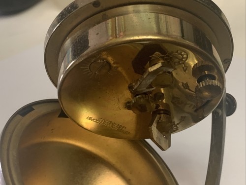 VINTAGE RENSIE SEVEN JEWELS MADE IN GERMANY GLOBE ALARM CLOCK. DECORATIVE VINTAG - Picture 7 of 12