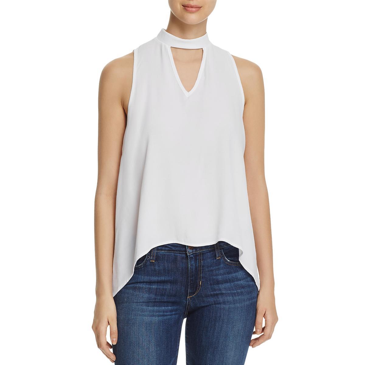 Женская белая блузка-чокер Elan с V-образным вырезом и высокой талией на бретелях XL BHFO 4986