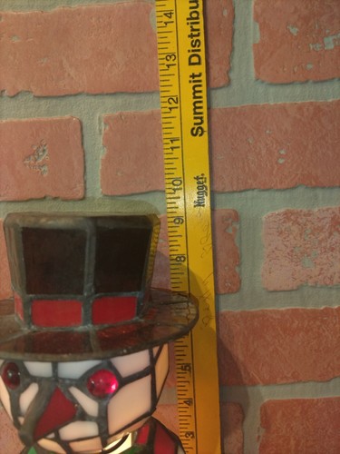 Vintage Stained Glass Snowman Bobblehead Christmas Lamp accent Night Light  - Picture 6 of 8