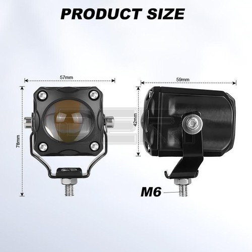 1X Motorcycle LED Spot Light Headlight Hi/Lo Driving Fog Lamp White Yellow UTV - Picture 3 of 9