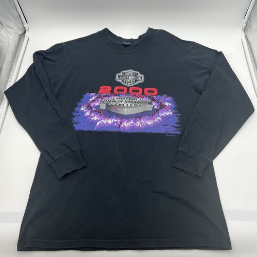 VINTAGE 2000 HARLEY DAVIDSON CANCUN, MEXICO LONG SLEEVE SHIRT MEN'S SIZE M - Picture 2 of 18