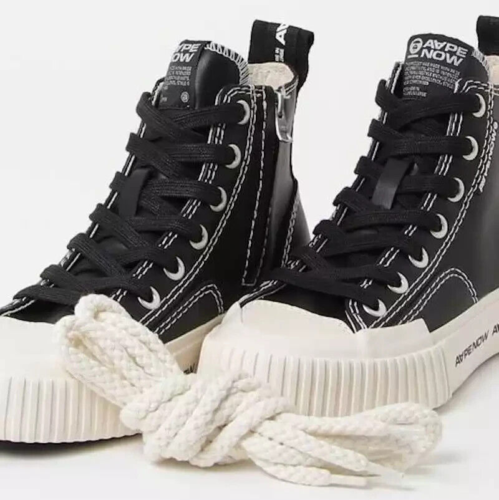 ZAPATOS AAPE By A Bathing Ape AAPE NOW "GALAXY HIGH" Negros Talla 8 NUEVO - Imagen 2 de 14
