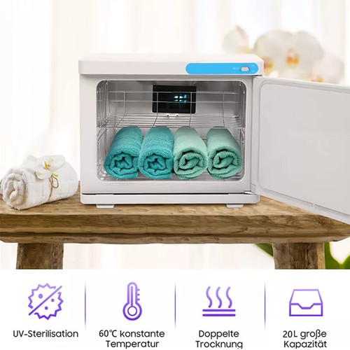 23 L Kompressenwärmer Kosmetik Handtuchwärmer mit UV-Sterilisation 70 °C 210 W - Afbeelding 5 van 7