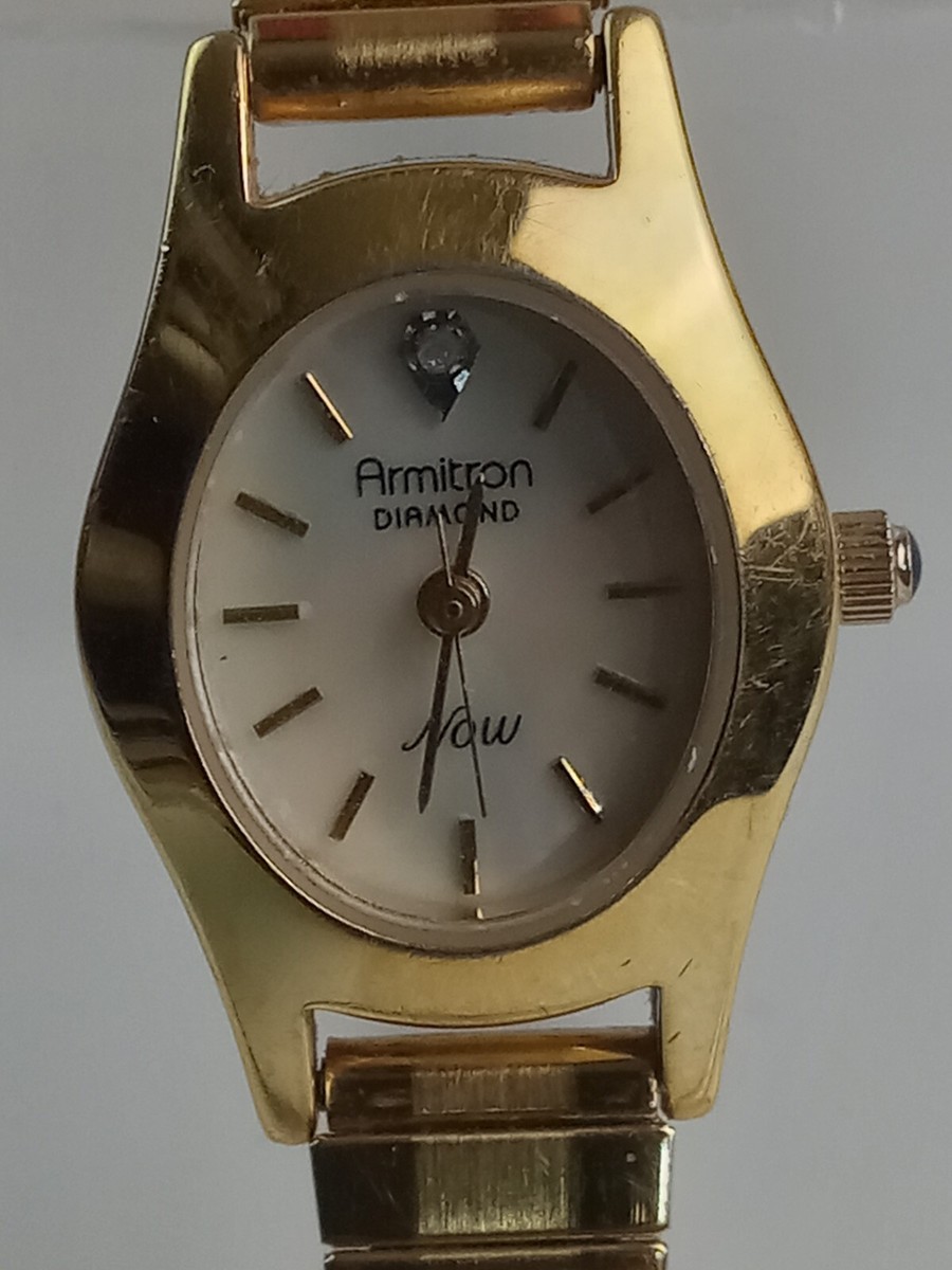 Armitron NOW Real DIAMOND Mother of Pearl Women\'s gorgeous Wristwatch! Armitron NOW Crystal Two Tone Watch - 75/2475MOP main image 4