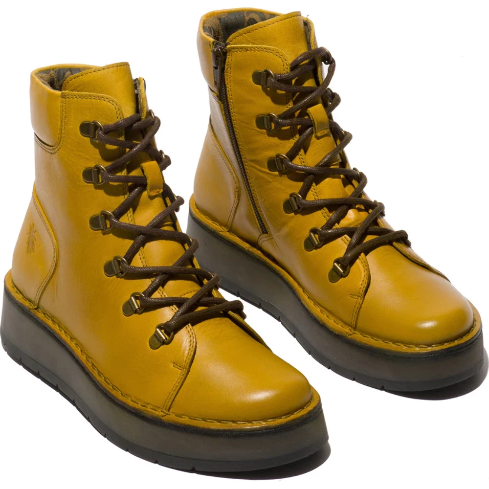 Fly London Women s ROXY094FLY Lace Up Ankle Boots Mustard Yellow