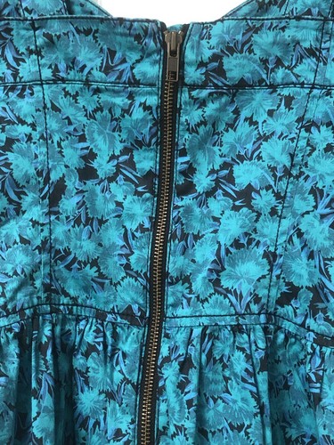 Free People Womans Mini Dress Sz XS Aqua /Black Boho Babydoll - Picture 8 of 14