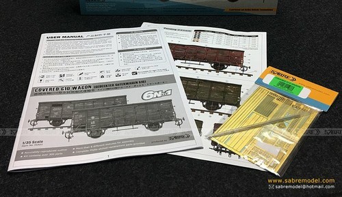 SABRE MODELO 35A01R 1/35 vagón G10 cubierto de ferrocarril alemán con tropas médicas - Imagen 4 de 10