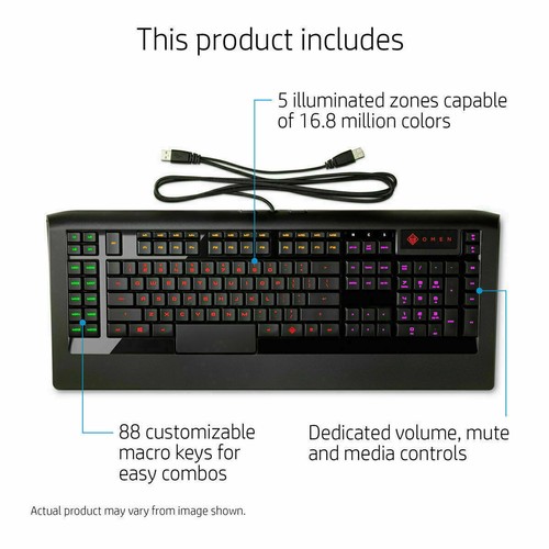 HP Omen Keyboard by SteelSeries, X7Z97AA#ABU - Imagen 3 de 4
