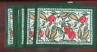 6 POMEGRANATE Placemats  Vegetables Red Green Yellow Cotton 13" X 19" New Lovely