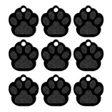 Black Personalized Anodized PAW Aluminum Pet ID Tags Collars Custom For Dog Cat