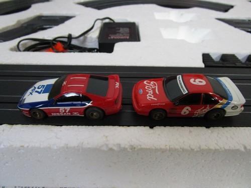 TOMY AFX SUPER G PLUS CHALLENGE SLOT CAR SET W NISSAN Z FORD THUNDERBIRD - Picture 8 of 11