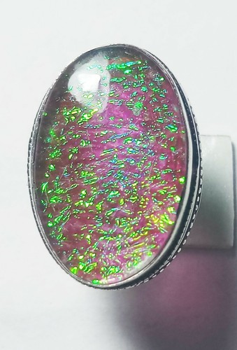 Top Opal Gemstone Ring Oval Shape Handmade Ring Jewelry Ring Size 5.5 Inches - Picture 3 of 5