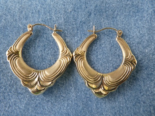 Pendiente aro oro amarillo 14K estilo antiguo - Imagen 2 de 5