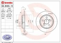 2X Brembo 08.B493.10 Bremsscheibe Hinten FüR Toyota