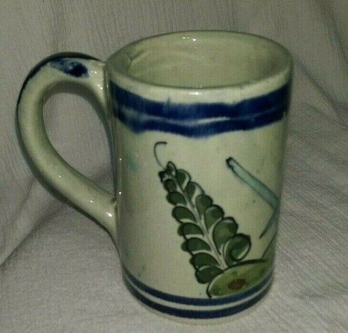 Taza de cerámica Tonala vintage arte popular México pájaro cactus - Imagen 3 de 7