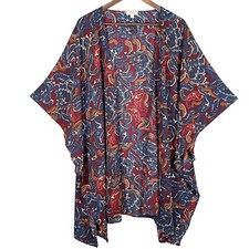 Umgee Kimono Open Cardigan Women Size S Multicolor Floral Paisley