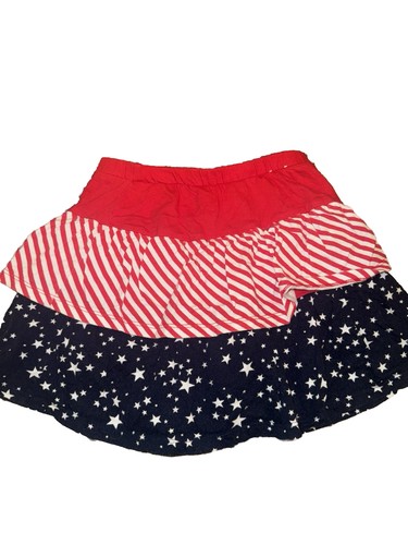 Girls Size 7 Patriotic Flag Skirt Red White Blue 4th Of July Built In Shorts - Picture 2 of 4