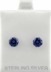 .925 Silver - New With Tag Lab Created 2.46 Cts Tanzanite Stud Earrings