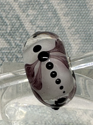 Authentic Trollbeads Jumbo Black & Purple Dragonfly on White CC, New & Beautiful - Picture 6 of 9