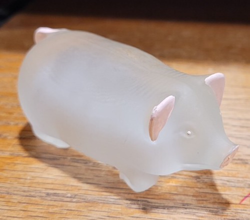 Westmoreland Frosted Satin Glass Pig Figurine