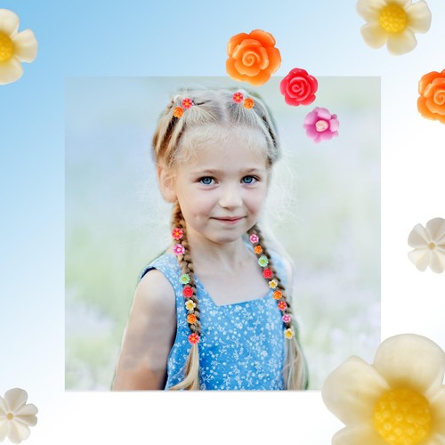 100PCS Mini Flower Resin Beads Flatback Daisy Flower Charms Mixed Colors Jewe... - Picture 6 of 7