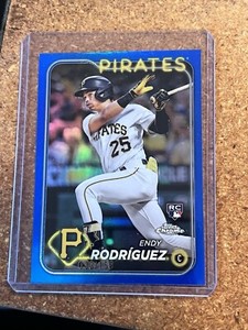 2024 Topps Chrome Baseball Blue Foil Refractor # 295 Endy Rodriguez RC 032/150