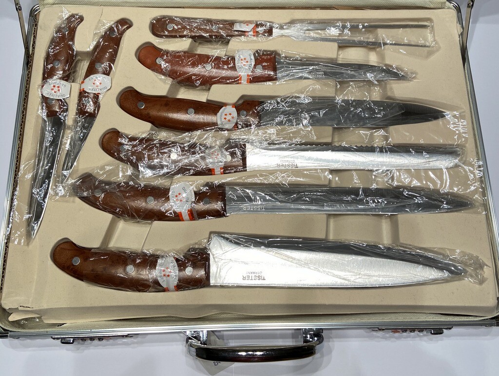 25pcs knife set tisster in suitcase with number lock cheap eBay