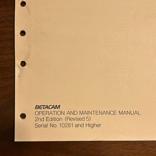 SONY VTR COMPOSITE COMPONENT ADAPTOR Operations & Maintenance Manual VA-1V 1986 - Picture 5 of 15
