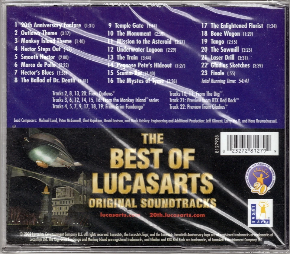 NEW The Best of LucasArts Original Video Game Soundtracks Music CD 2002 OOP RARE - Image 2 of 2