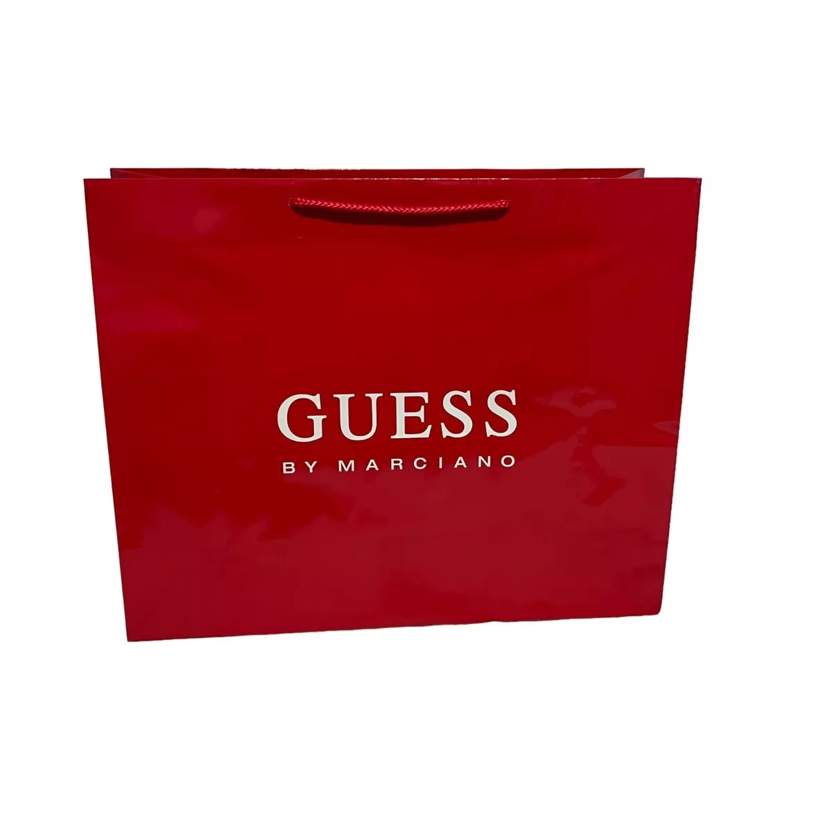 Guess by Marciano paper store shopping bag red large rope handle