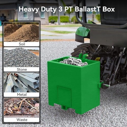 Heavy-Duty 3 Point Hitch Ballast Box – 800 lbs Capacity for Category 1 Tractors - Picture 5 of 9