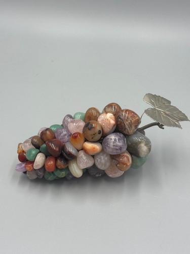 Antique 20th Century Chinese Marble Stone Grape Cluster 6 3/4'' - Foto 1 di 10